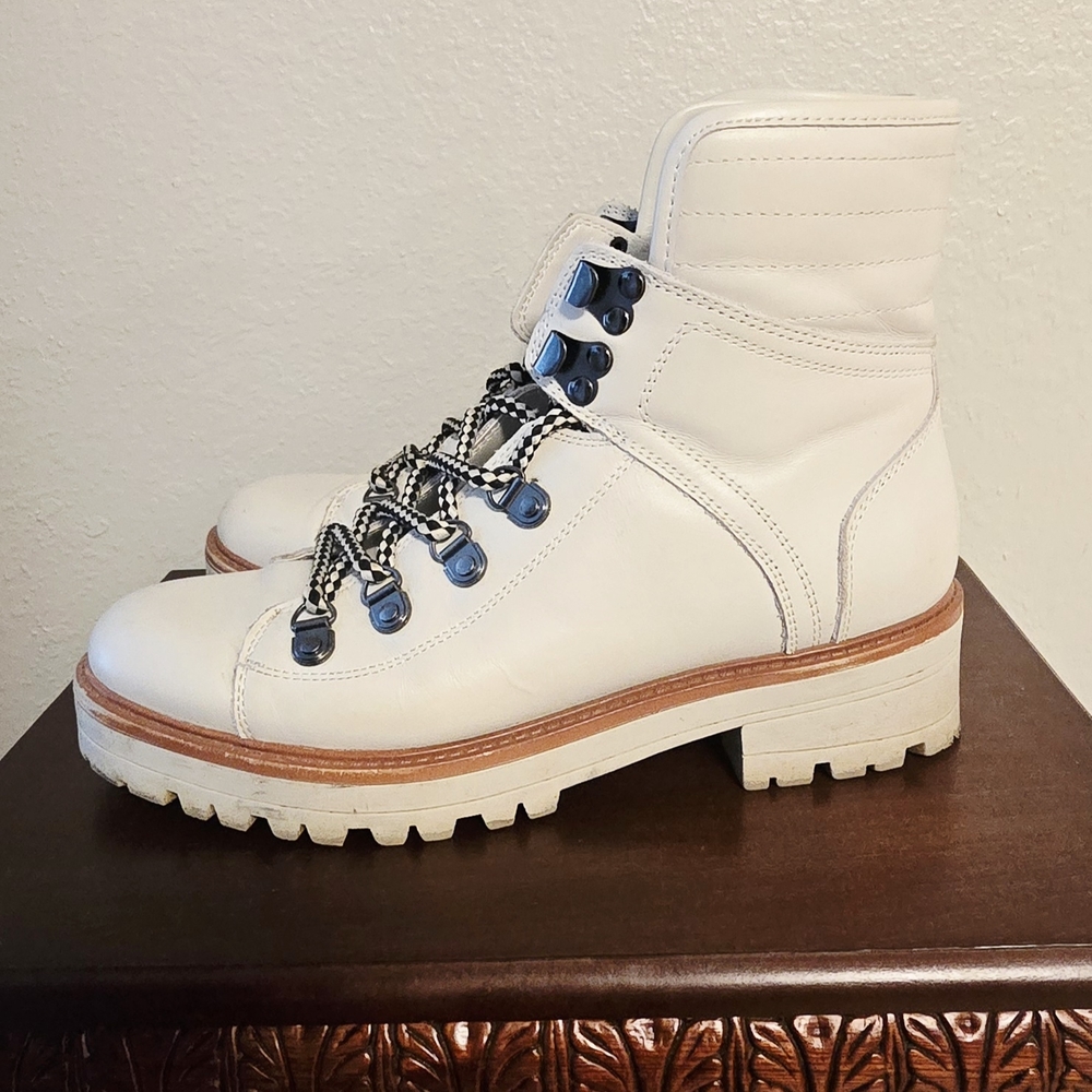 White Leather Ankle Boots